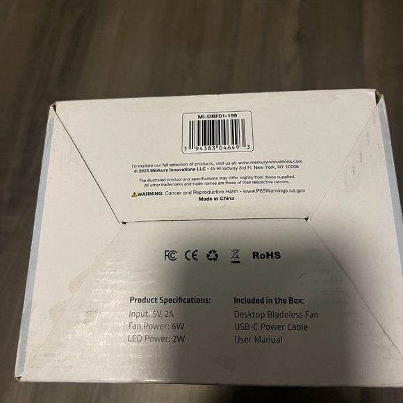 New Merkury Innovations Bladeless LED color Desk Fan , perfect for work, etc - Picture 5 of 5